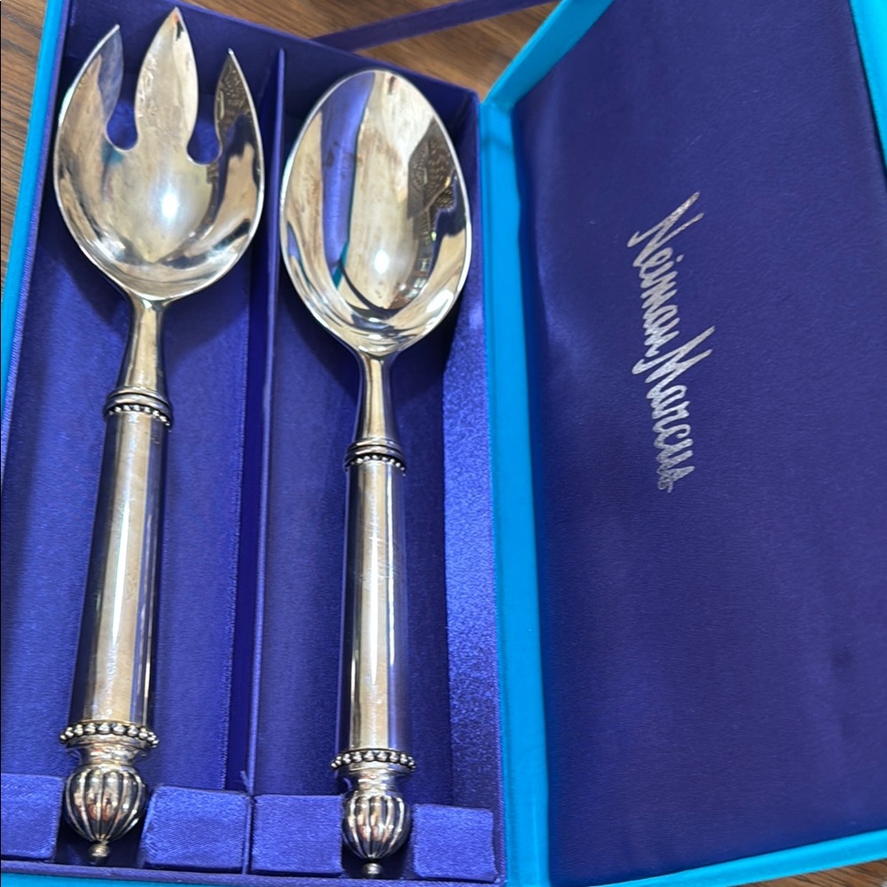 Neiman Marcus Silver Serving Utensils Set